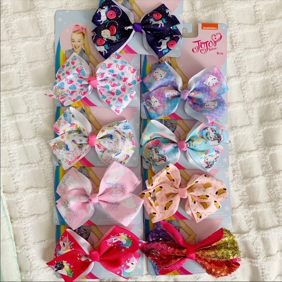 9 NWT Jojo Siwa Nickelodeon Girls Hair Bows!
